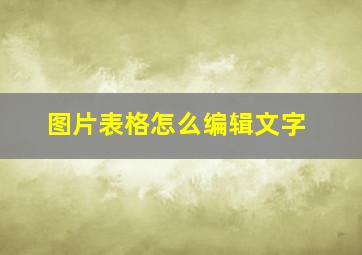 图片表格怎么编辑文字