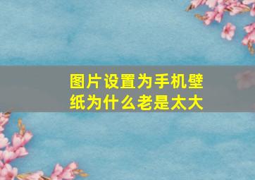 图片设置为手机壁纸为什么老是太大