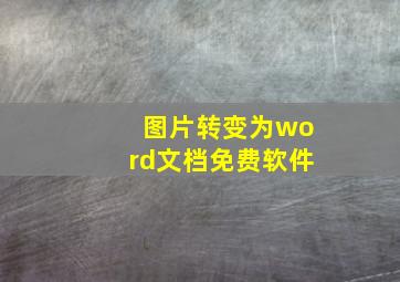 图片转变为word文档免费软件