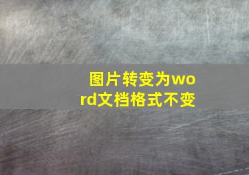 图片转变为word文档格式不变