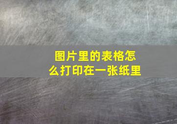 图片里的表格怎么打印在一张纸里