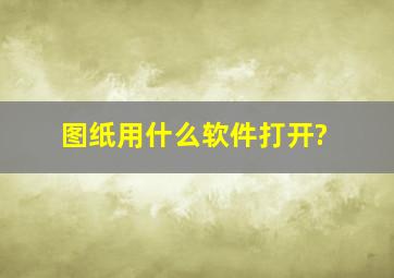 图纸用什么软件打开?