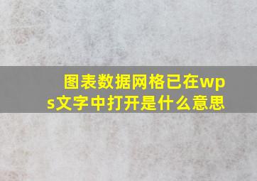 图表数据网格已在wps文字中打开是什么意思