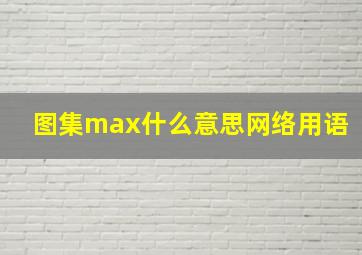 图集max什么意思网络用语