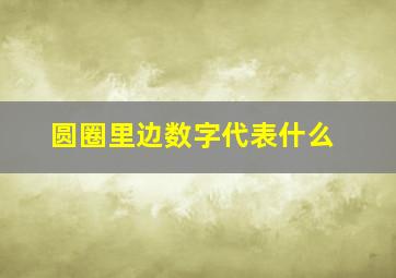 圆圈里边数字代表什么