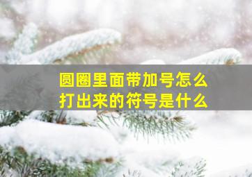 圆圈里面带加号怎么打出来的符号是什么