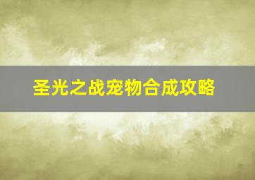 圣光之战宠物合成攻略