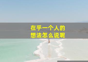 在乎一个人的想法怎么说呢