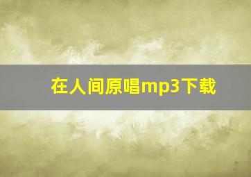 在人间原唱mp3下载