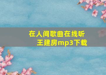 在人间歌曲在线听王建房mp3下载