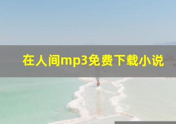 在人间mp3免费下载小说