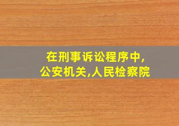 在刑事诉讼程序中,公安机关,人民检察院