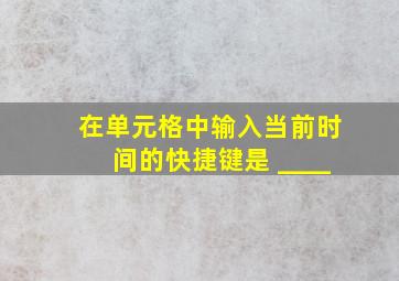 在单元格中输入当前时间的快捷键是 ____