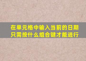 在单元格中输入当前的日期只需按什么组合键才能进行