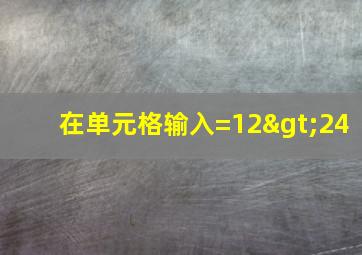 在单元格输入=12>24