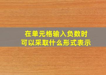 在单元格输入负数时可以采取什么形式表示