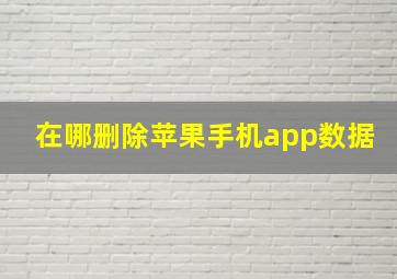 在哪删除苹果手机app数据