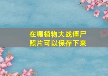 在哪植物大战僵尸照片可以保存下来