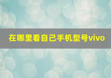 在哪里看自己手机型号vivo