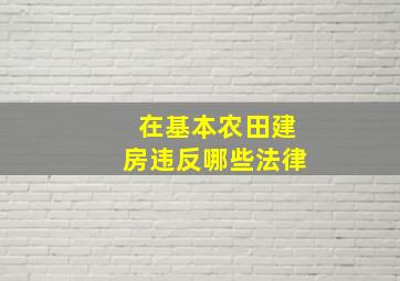 在基本农田建房违反哪些法律