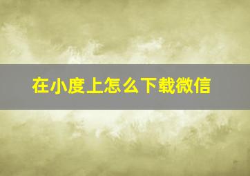 在小度上怎么下载微信