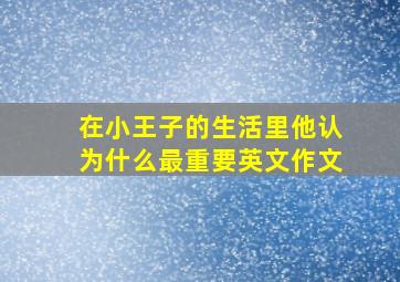 在小王子的生活里他认为什么最重要英文作文