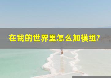 在我的世界里怎么加模组?