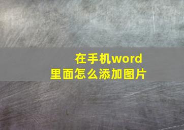 在手机word里面怎么添加图片