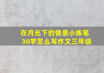 在月光下的情景小练笔30字怎么写作文三年级