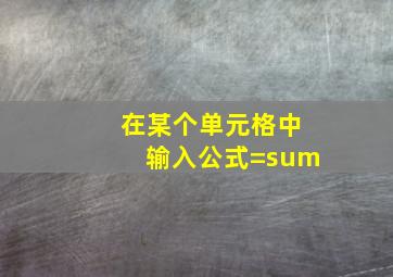 在某个单元格中输入公式=sum