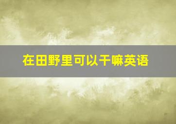 在田野里可以干嘛英语