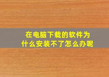 在电脑下载的软件为什么安装不了怎么办呢