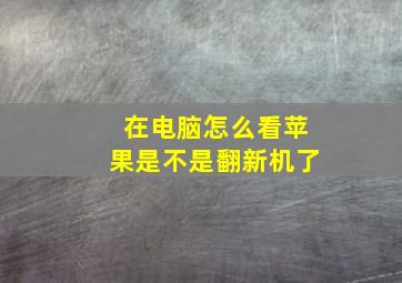 在电脑怎么看苹果是不是翻新机了