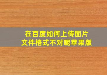 在百度如何上传图片文件格式不对呢苹果版