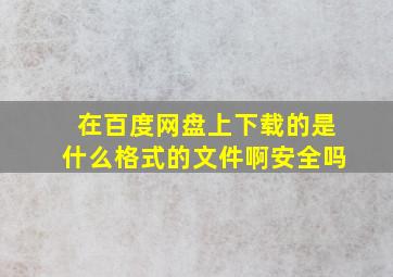 在百度网盘上下载的是什么格式的文件啊安全吗