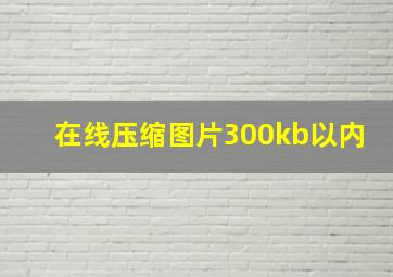 在线压缩图片300kb以内