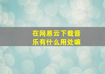 在网易云下载音乐有什么用处嘛