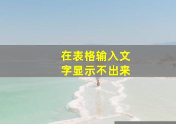 在表格输入文字显示不出来