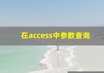 在access中参数查询