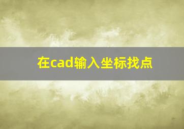 在cad输入坐标找点