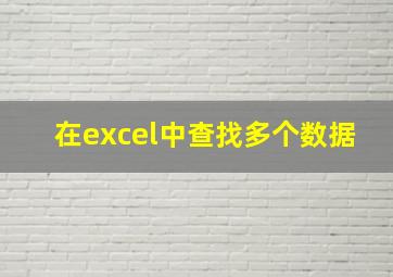 在excel中查找多个数据