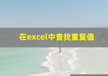 在excel中查找重复值