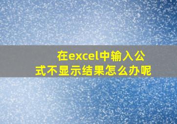 在excel中输入公式不显示结果怎么办呢