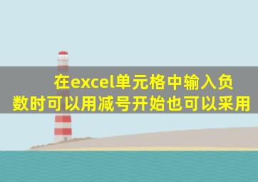 在excel单元格中输入负数时可以用减号开始也可以采用