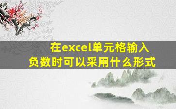 在excel单元格输入负数时可以采用什么形式