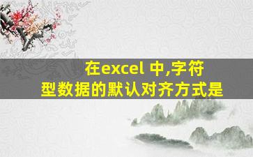 在excel 中,字符型数据的默认对齐方式是