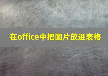 在office中把图片放进表格