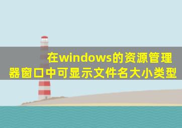 在windows的资源管理器窗口中可显示文件名大小类型