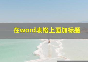 在word表格上面加标题