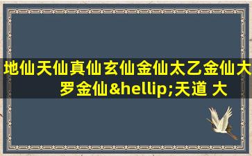 地仙天仙真仙玄仙金仙太乙金仙大罗金仙…天道 大道